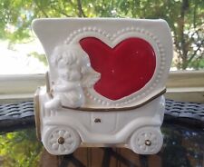 Vintage Kitsch Valentine's Day Planter Cupid w/ Heart in Car JN-4135 picture