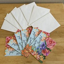 Vintage Hallmark Invitations Spring Colorful Flowers Set of 6 Cards & Envelopes picture