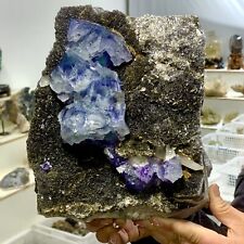13.4LB Rare transparent blue  cubic fluorite crystal sample/China picture