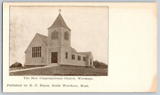 Undivided Back Postcard~ New Congregational Church~ Wareham, Massachusetts picture