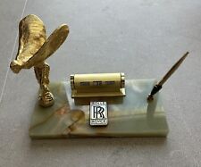 Rolls Royce Spirit of Ecstasy Marble Replica Pen Set with Calendar - MUST SEE picture
