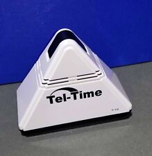Tel-Time Talking Alarm Clock T-10 White Triangle Shaped- Vintage 1980's Classic picture