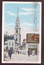 Boston MASSACHUSETTS MA 1917 Park Str. Church & Subway Entrance Postcard picture