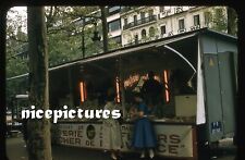 Paris  street scene vendor shop women 1950s Original 35mm slide picture