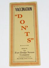 VACCINATION DONT'S Vintage Pamphlet 1920s Fort Dodge Serum Company & Postcard picture