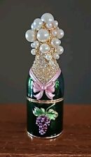 JERE Luxury Giftware Jeweled Pearls Crystals Enamel Champagne Bottle Trinket Box picture