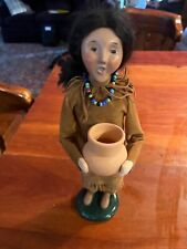 Ex Byers' Choice Thanksgiving Harvest 2003 Native American Woman w/ Pottery picture