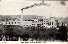 Waverly, Iowa Beet Sugar Factory Smoking Stack 1909 Antique Postcard J414 picture