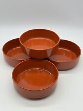 Vintage Ingrid Ltd. Chicago Set of 4 Stackable Melamine Bowls Burnt Orange 5.5” picture