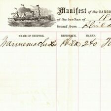 1871 Merchant Ship Cargo Manifest Document Schooner Hattie Ross to Portland Ore picture