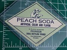1920s Vtg Antique Peach Soda Label Bear Pioneer Soda Davenport WA picture