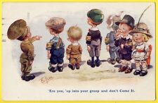 cpa British Humor Signed GILSON CHILDREN SOLDIER Care of You LUDGATE Series picture