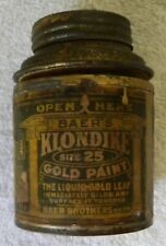 Vintage Baer's Brothers Klondike Size 25 Gold Leaf Paint Tin Can, Paper Label picture