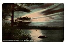 Postcard Moonlight Massabesic Lake Manchester New Hampshire Antique View picture