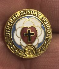 Vintage Lutheran Sunday School Pin Back Pin  picture