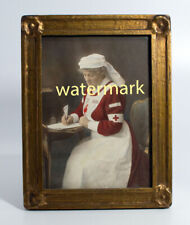 Nurse - fine hand-coloured photograph c1900s, framed & glazed picture