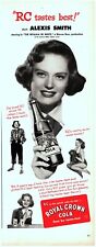 1948 RC Cola Vintage Print Ad Actress Alexis Smith Royal Crown Woman In White  picture