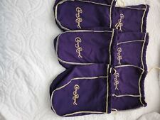 Lot of 20 Purple Crown Royal Embroidered Drawstring 9 Inch Bags picture
