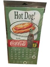 Retro Vintage Coco Cola Calendar with Hotdog 15 Cents Best Deal NWT picture