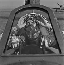 Hawker test pilot Flight Lieutenant Ralph Munday adjusts flying- 1942 Old Photo picture