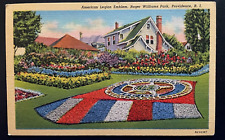 Vintage Postcard 1947 American Legion Emblem, Roger Williams Park, Providence RI picture