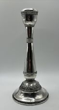 Zadok Sterling Silver Candle Stick 925 Israel 7” Filigree 1950s Vintage Judaica picture