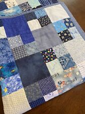 Handmade Cotton Quilt ALL Country BLUES Patchwork 43