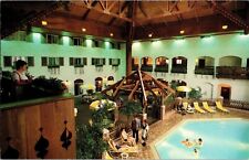 FRANKENMUTH MICHIGAN MI Bavarian Inn Motor Lodge Enclosed Pool SCARCE Postcard picture