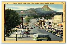 c1940's Looking West Gurley Street Thumb Buffe Prescott Arizona AZ Cars Postcard picture