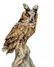 Giuseppe Tagliariol Signed Tay Pottery-Italy Glazed Porcelain Horned Owl - Rare picture