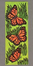 Vintage Monarch Butterfly Bookmark, Retro 1970s, Orange, Green picture