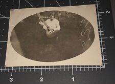 1910s Woman w/ Guitar County Music Musician Insturment Vintage Snapshot PHOTO picture