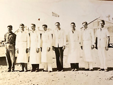 1940s WWII RPPC: MILITARY BASE DOCTORS vintage real photograph postcard UNPOSTED picture