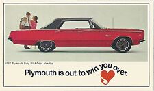 1967 Plymouth FURY III 4-Door Hardtop Original Dealer NOS Promotional Postcard picture