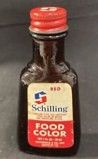 Vintage Schilling Red Food Color 1 ounce Glass Bottle picture