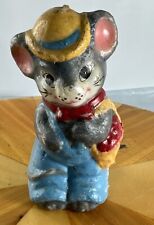 Vintage 6 inch farm mouse selling apples 6 inch candle Never Lit picture