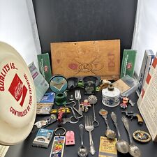 vintage junk drawer lot toys, Spoons, Belt Holder, Matches, Bottle Opener, Keych picture
