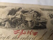 1854 Bank Check Ilion Bank New York,  Large Beautiful Fantastic Vignettes picture