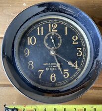 1939 Seth Thomas WWII WW2 U.S. Navy Mark I Deck Clock Nickel Plated Brass picture