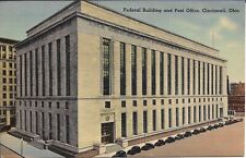 Cincinnati Ohio Postcard Federal Building Post Office Linen Tichnor Bros 1941 picture