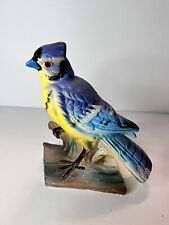 Vintage Inarco Blue Tit Titmouse Bird Figurine Japan On Tree Branch picture