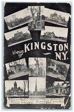 1906 Churches Views Multi-View Kingston Granite New York Posted Vintage Postcard picture