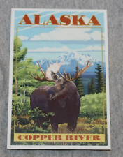 Vintage Postcard:  Copper River, Alaska Moose Scene - Lantern Press Poster picture