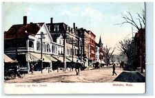 c1905 Looking Up Main Street Dirt Road Webster Massachusetts MA Antique Postcard picture
