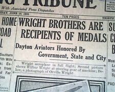 Orville Wright Brothers Airplanes Aviators Dayton Ohio Parade 1909 Newspaper picture