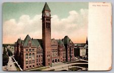 City Hall Toronto Canada Birds Eye View Clock Tower Government Building Postcard picture