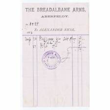 1886 Billhead, The Breadalbane Arms Hotel in ABERFELDY Owned by Alexander Nicol picture
