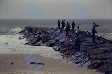 1976 35mm slide Fishing on the Jetty Cape May New Jersey #1945 picture