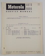 1950s MOTOROLA AUTO RADIO SERVICE MANUAL # NH5AC replacement parts list picture