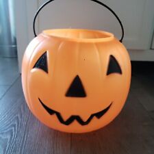 Vintage Halloween Jack o’-Lantern Pumpkin Bucket Blow Mold General Foam Plastics picture